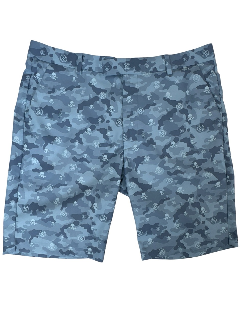 G/FORE Skull Camo Golf Shorts Mens 36 Blue Performance Stretch Flat Front